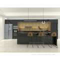 Affordable black kitchen cabinets with Independent Island